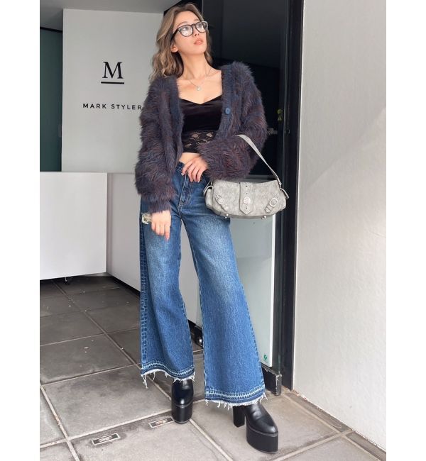 GYDA「シャギーニットショートカーディガン」|カーディガン|