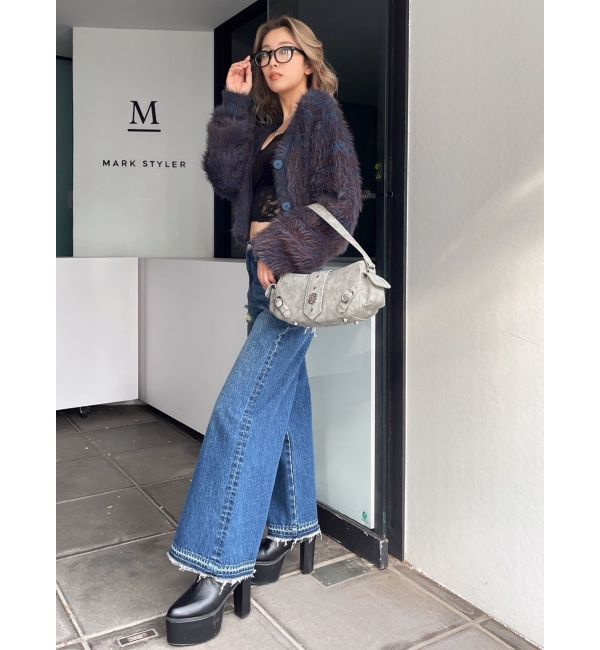 GYDA「シャギーニットショートカーディガン」|カーディガン|