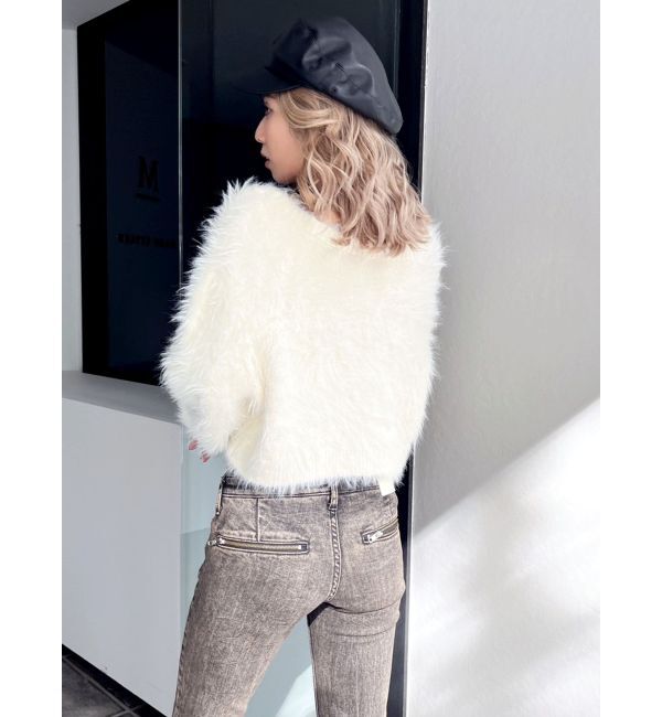 GYDA「シャギーニットショートカーディガン」|カーディガン|