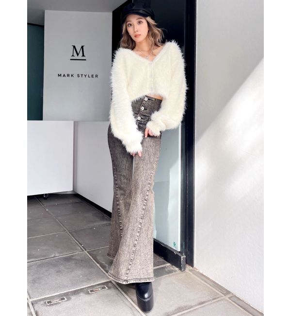 GYDA「シャギーニットショートカーディガン」|カーディガン|