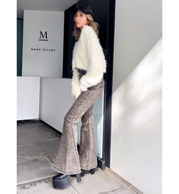 GYDA「シャギーニットショートカーディガン」|カーディガン|