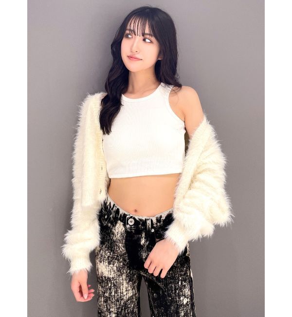 GYDA「シャギーニットショートカーディガン」|カーディガン|