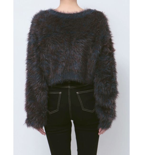 GYDA「シャギーニットショートカーディガン」|カーディガン|