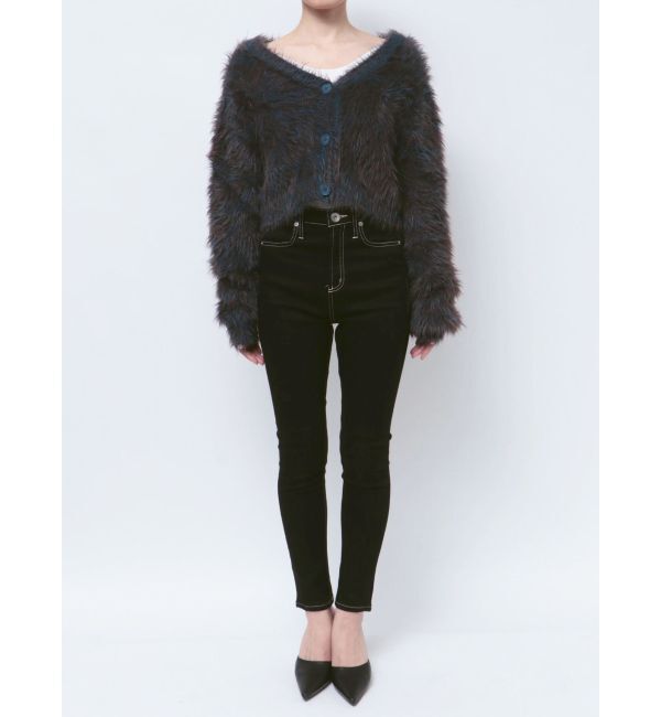 GYDA「シャギーニットショートカーディガン」|カーディガン|