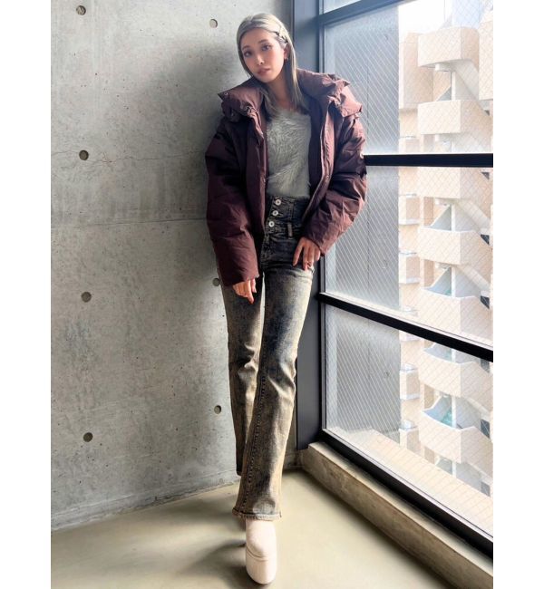 GYDA「GYGY embroideryダウンコート」|ダウン|