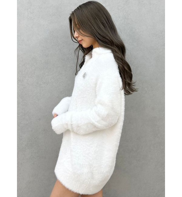 GYDA「GYGYプレートシャギーポロニットチュニック」|ニット・セーター|