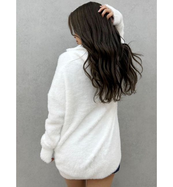 GYDA「GYGYプレートシャギーポロニットチュニック」|ニット・セーター|