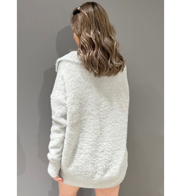 GYDA「GYGYプレートシャギーポロニットチュニック」|ニット・セーター|