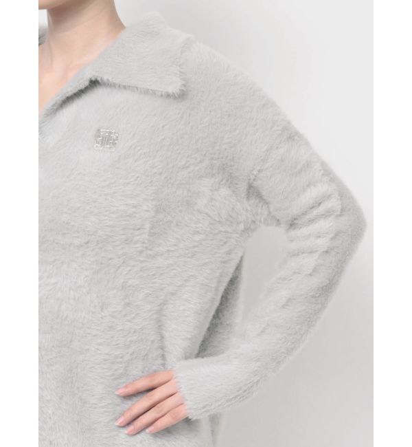 GYDA「GYGYプレートシャギーポロニットチュニック」|ニット・セーター|