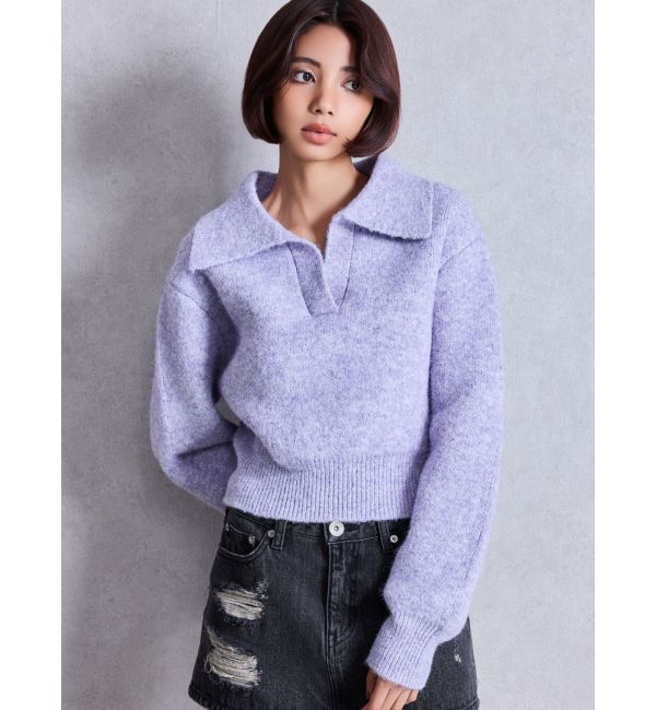 GYDA「skipperニットトップス」|ニット・セーター|パープル