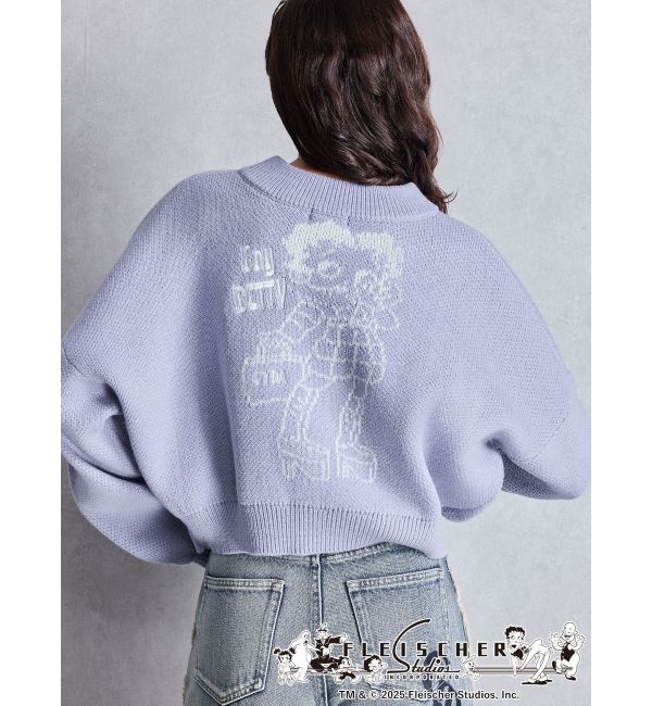 GYDA「BETTY&times;GYDA short ニットトップス」|ニット・セーター|パープル