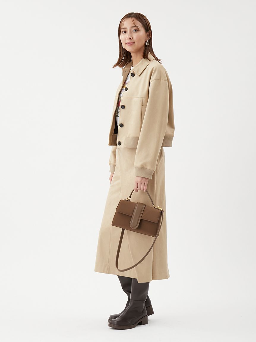 Mila Owen「【セットアップ対応】スウェードアシメストレートスカート」|スカート|