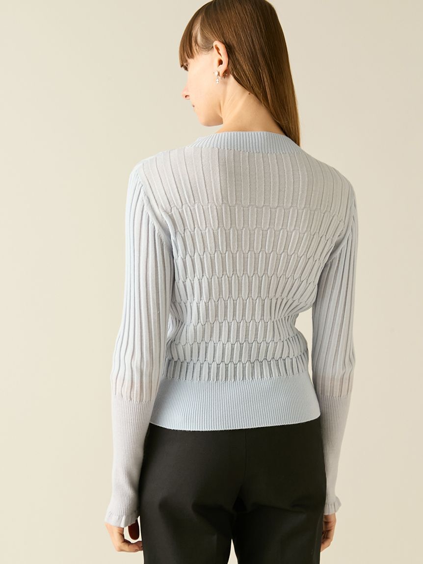 FURFUR「ロゴ刺繍バイカラーリブニット」|ニット・セーター|