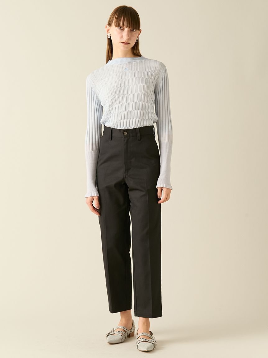 FURFUR「ロゴ刺繍バイカラーリブニット」|ニット・セーター|