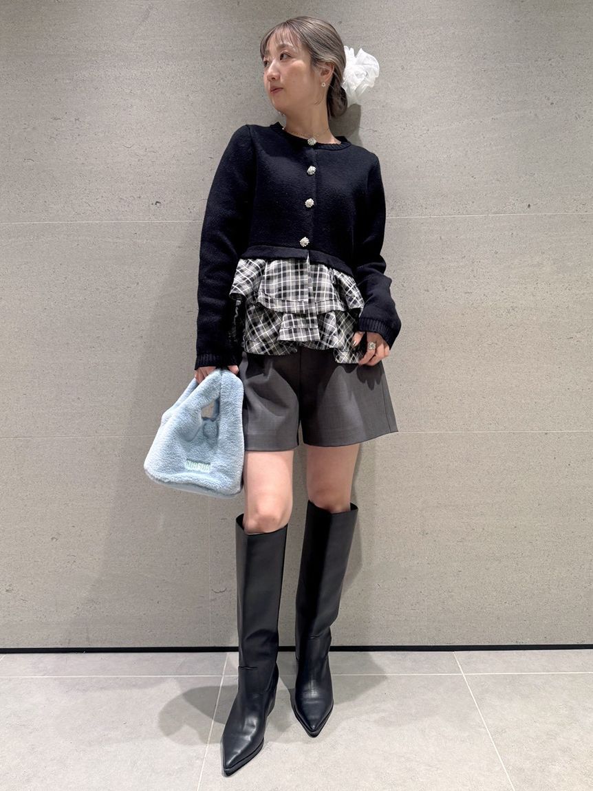 FURFUR「【WEB限定カラー】ペプラムレイヤードカーディガン」|カーディガン|