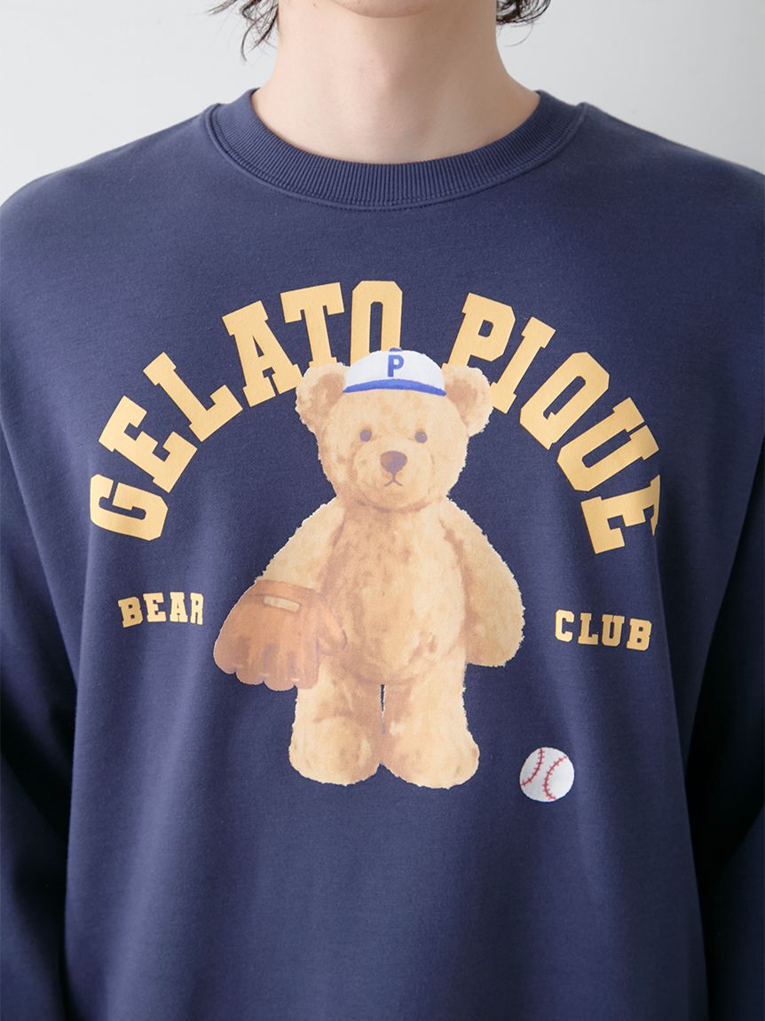 GELATO PIQUE HOMME「【ONLINE限定】【HOMME】スポーティーベア裏毛プルオーバー＆裏毛ハーフパンツセット」|ルームウェア|