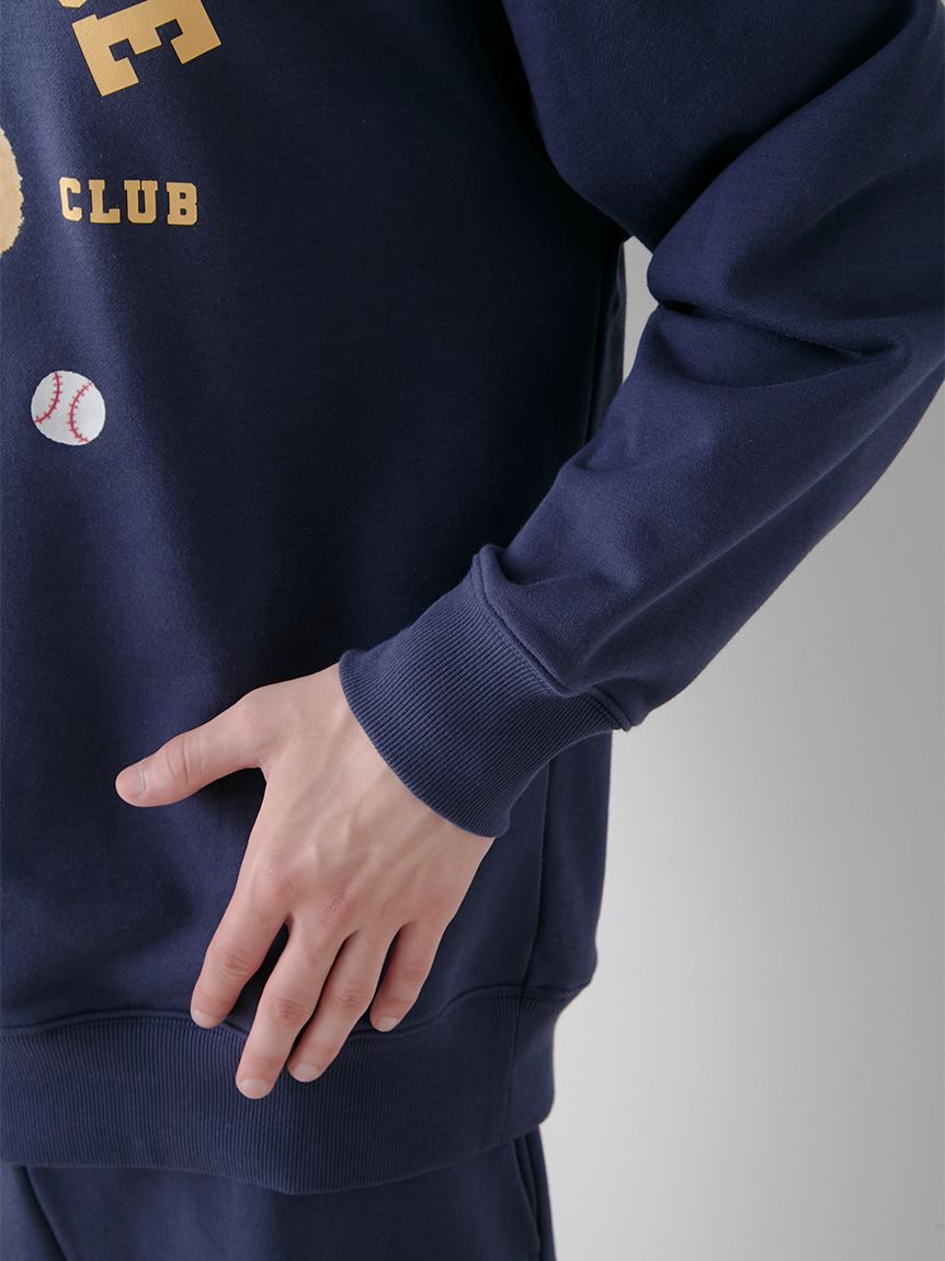 GELATO PIQUE HOMME「【ONLINE限定】【HOMME】スポーティーベア裏毛プルオーバー＆裏毛ハーフパンツセット」|ルームウェア|