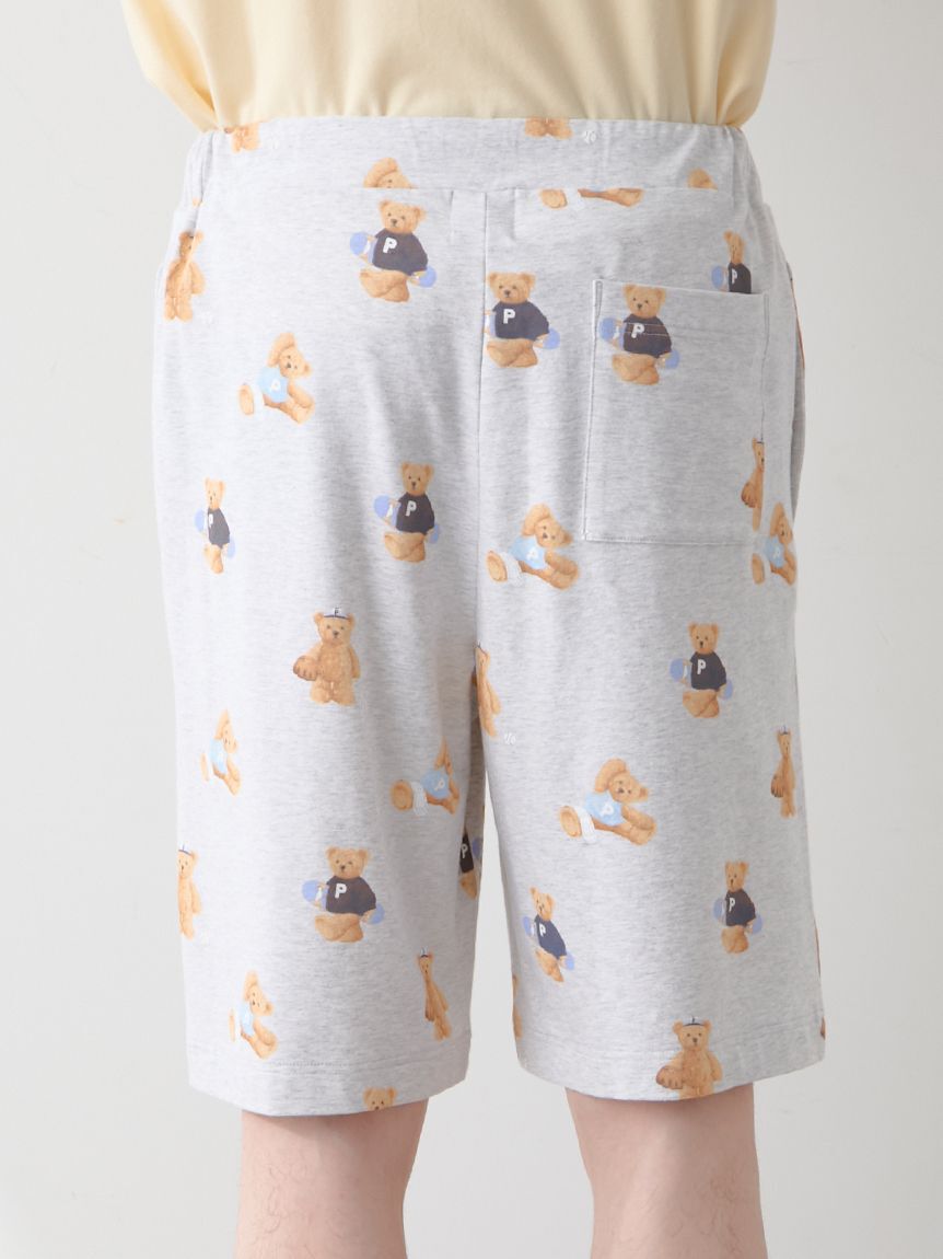 GELATO PIQUE HOMME「【ONLINE限定】【HOMME】スポーティーベアワンポイントTシャツ＆総柄ハーフパンツセット」|ルームウェア|