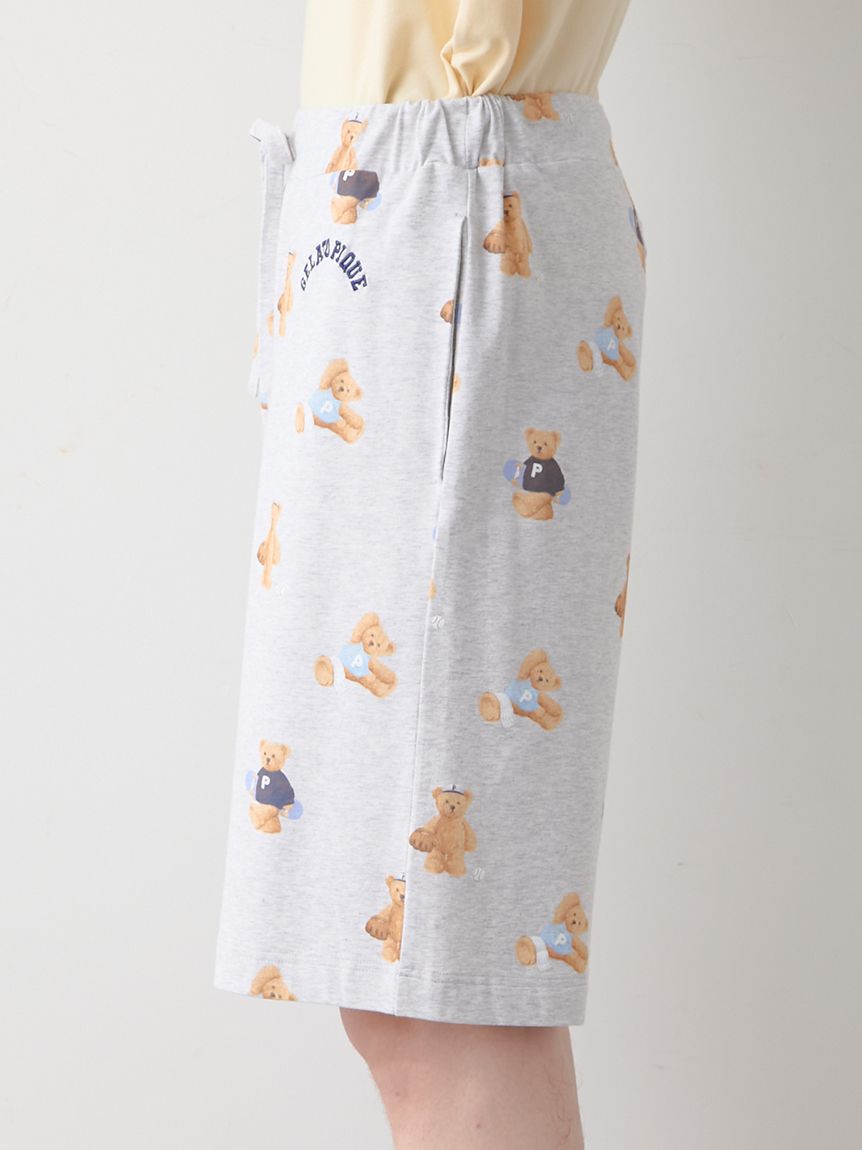 GELATO PIQUE HOMME「【ONLINE限定】【HOMME】スポーティーベアワンポイントTシャツ＆総柄ハーフパンツセット」|ルームウェア|
