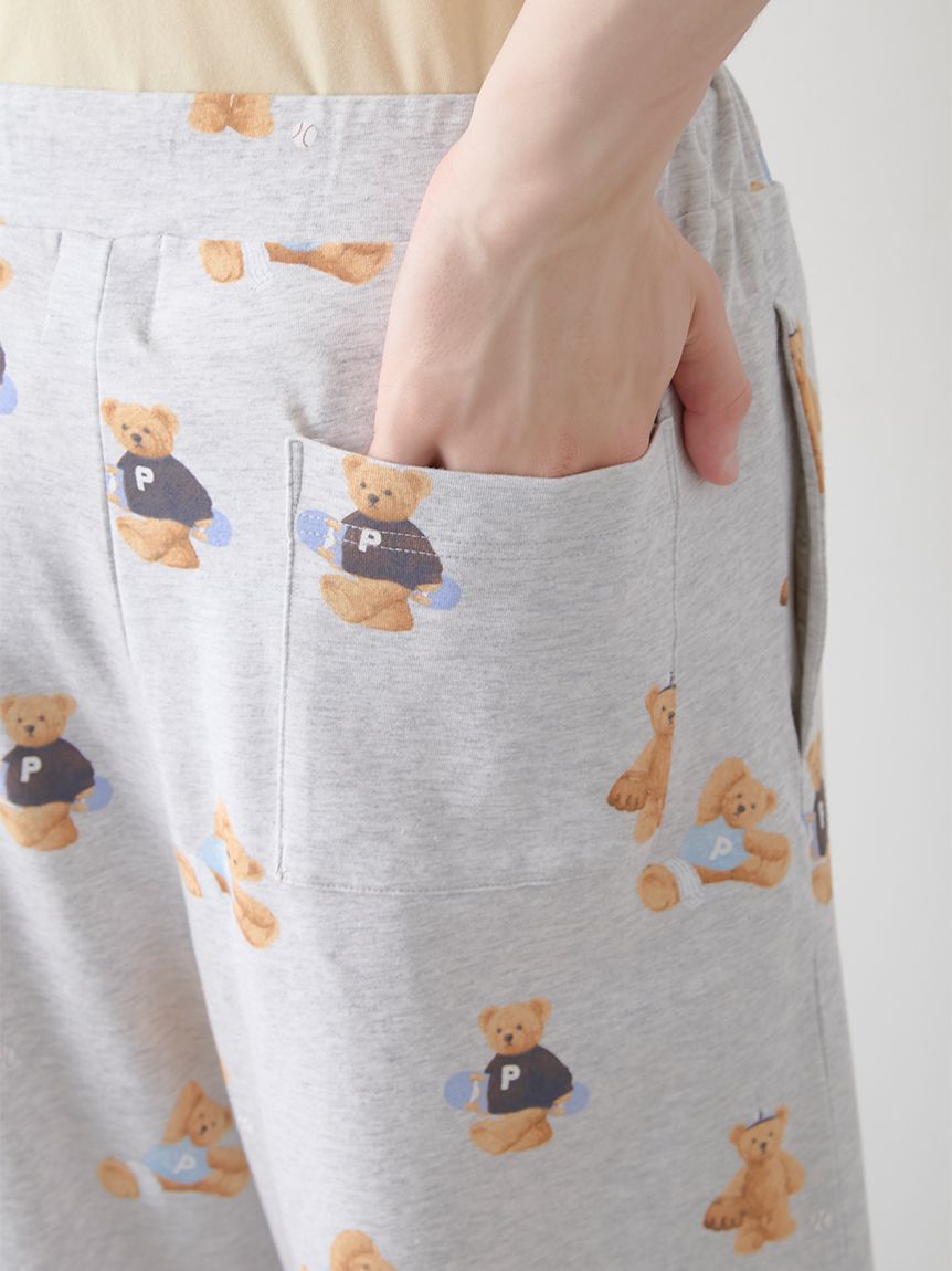 GELATO PIQUE HOMME「【ONLINE限定】【HOMME】スポーティーベアワンポイントTシャツ＆総柄ハーフパンツセット」|ルームウェア|