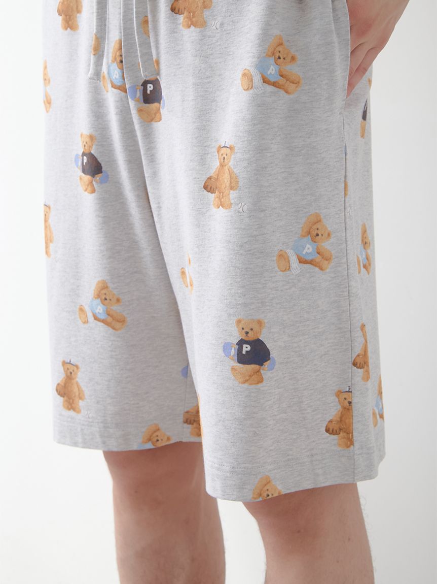 GELATO PIQUE HOMME「【ONLINE限定】【HOMME】スポーティーベアワンポイントTシャツ＆総柄ハーフパンツセット」|ルームウェア|