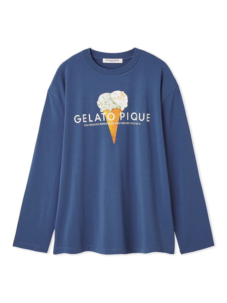 GELATO PIQUE HOMME「【HOMME】レーヨンダブルジェラートロゴロンT」|ルームウェア|NVY