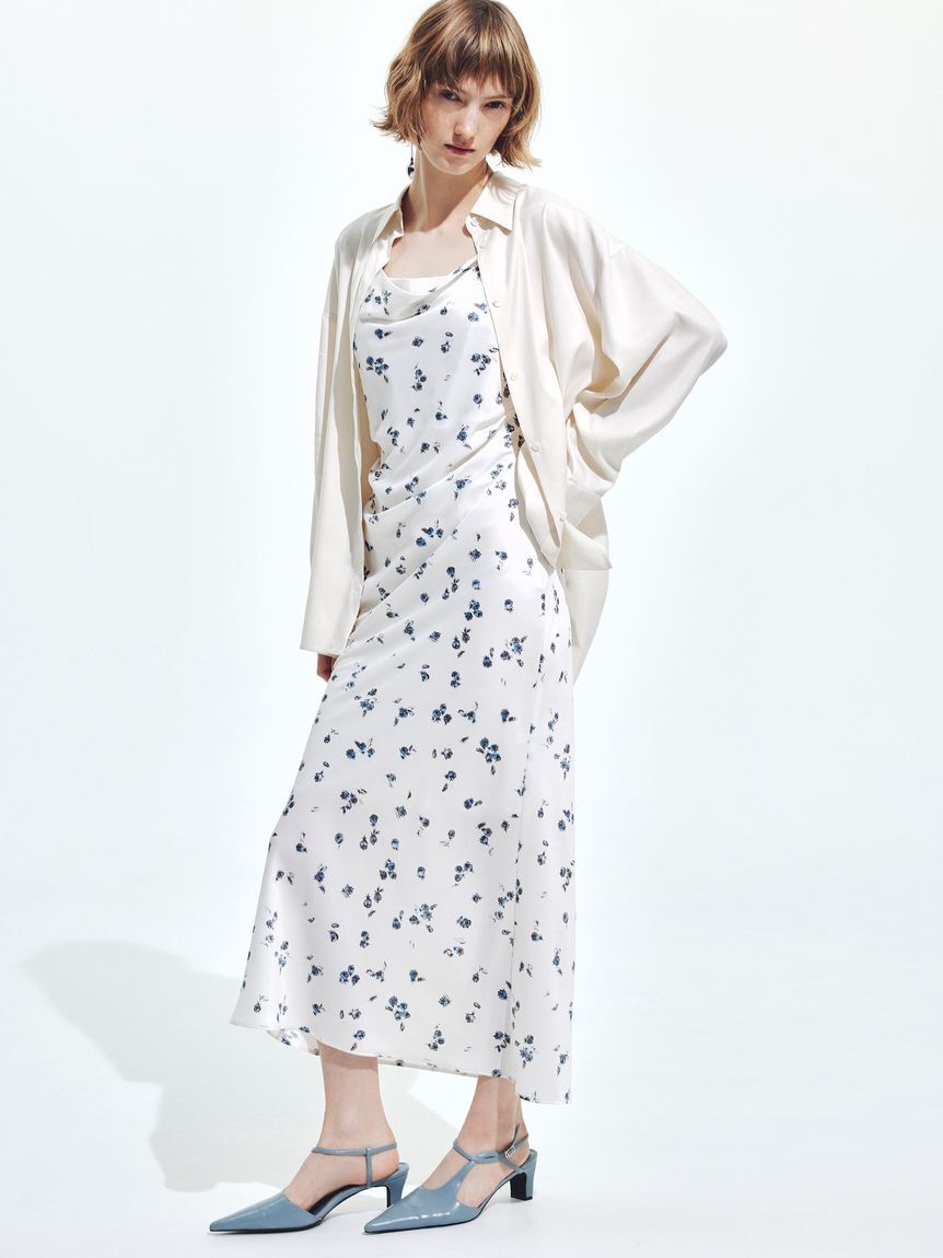 FRAY I.D「ウォッシャブルクールサテンシャツ／ウォッシャブル・接触冷感」|シャツ・ブラウス|