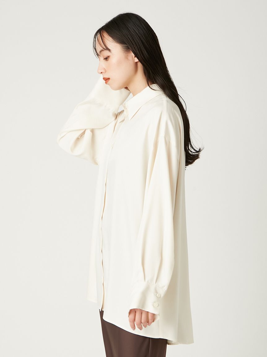 FRAY I.D「ウォッシャブルクールサテンシャツ／ウォッシャブル・接触冷感」|シャツ・ブラウス|