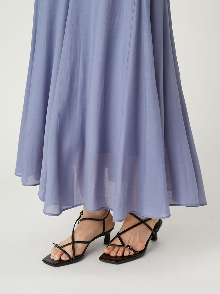 FRAY I.D「シアーリブノースリニットコンビフレアワンピース」|ワンピース|