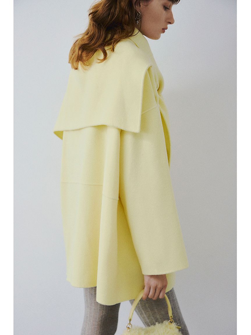 FRAY I.D「マフラー付ノーカラーリバーミドルコート」|ノーカラージャケット|