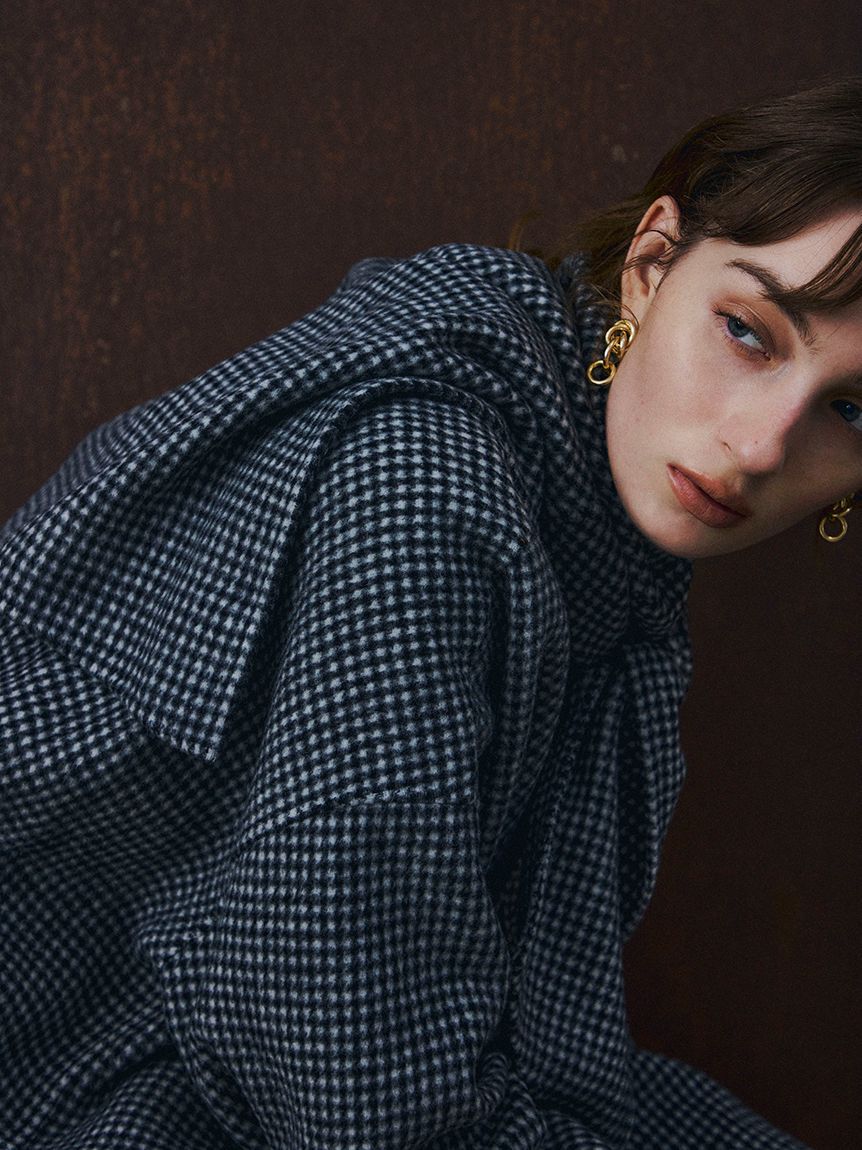 FRAY I.D「マフラー付ノーカラーリバーミドルコート」|ノーカラージャケット|