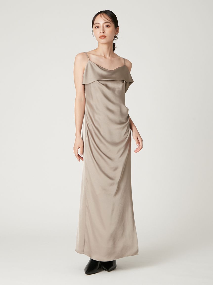 FRAY I.D「【限定カラー】ドレープサテンキャミソールワンピース」|ワンピース|