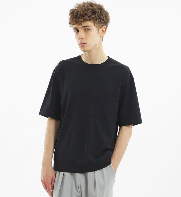 MACKINTOSH PHILOSOPHY「ドライフラットストレッチシリーズ  クルーネック五分袖Tシャツ」|Tシャツ・カットソー|ブラック