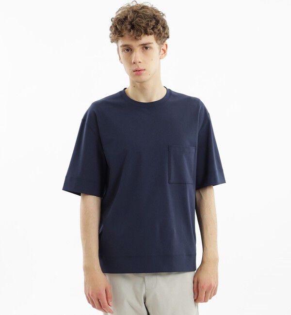 MACKINTOSH PHILOSOPHY「ドライフラットストレッチシリーズ  クルーネック五分袖Tシャツ」|Tシャツ・カットソー|ネイビー