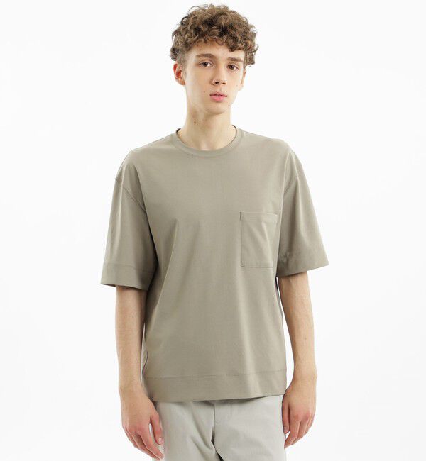 MACKINTOSH PHILOSOPHY「ドライフラットストレッチシリーズ  クルーネック五分袖Tシャツ」|Tシャツ・カットソー|ベージュ