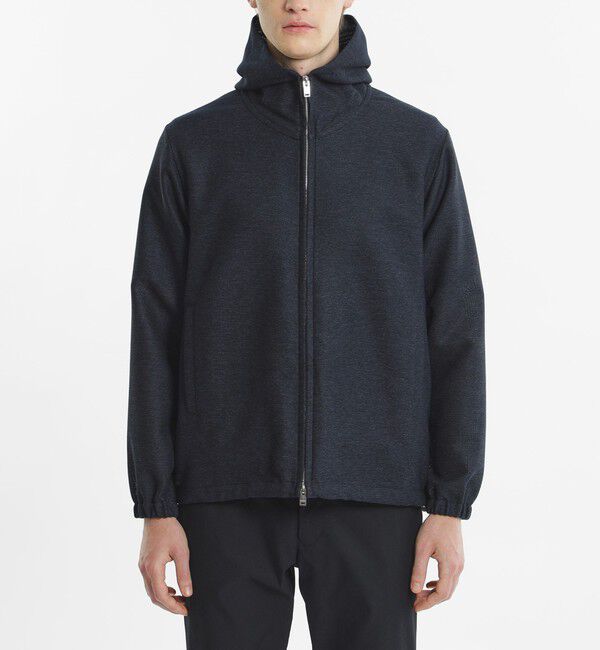 MACKINTOSH PHILOSOPHY「テーラードジャージー フーデッドパーカー ウール混カラミ織り」|ブルゾン・スタジャン|