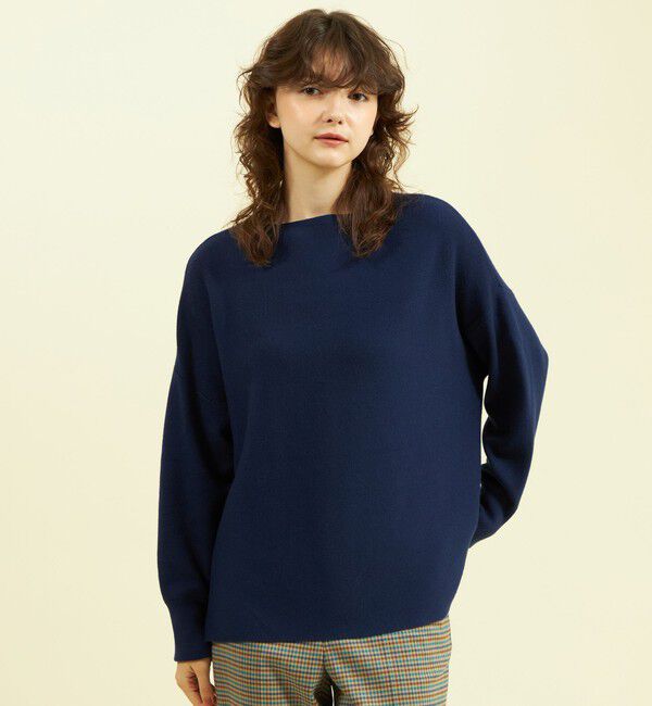 MACKINTOSH PHILOSOPHY「【WEB&一部店舗限定】ボートネックターンバックニット」|ニット・セーター|ネイビー