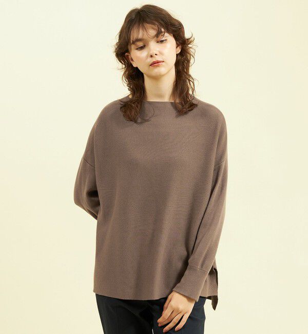 MACKINTOSH PHILOSOPHY「【WEB&一部店舗限定】ボートネックターンバックニット」|ニット・セーター|キャメル