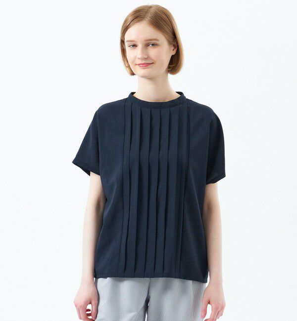 MACKINTOSH PHILOSOPHY「フロントタックブラウス」|シャツ・ブラウス|ネイビー