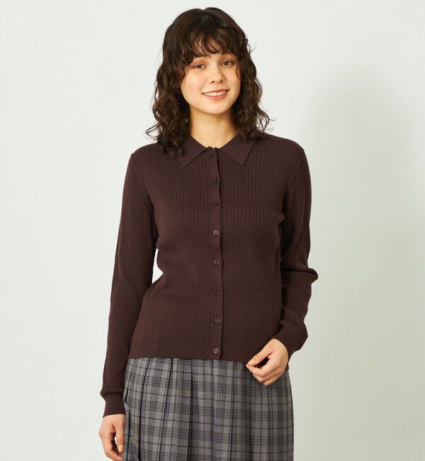 MACKINTOSH PHILOSOPHY「GREY LABEL 衿付ニットカーディガン」|ニット・セーター|ブラウン