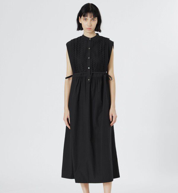  「レースレイヤードワンピース」|ワンピース|ブラック