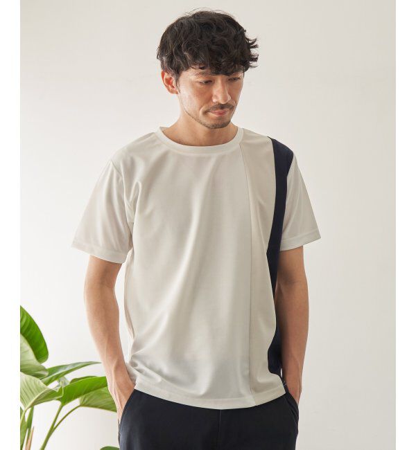 ikka「【接触冷感／吸水速乾】マルチファンクション縦切り替えT【親子おそろい】」|Tシャツ・カットソー|