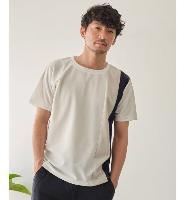 ikka「【接触冷感／吸水速乾】マルチファンクション縦切り替えT【親子おそろい】」|Tシャツ・カットソー|