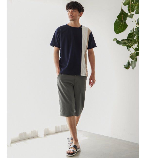 ikka「【接触冷感／吸水速乾】マルチファンクション縦切り替えT【親子おそろい】」|Tシャツ・カットソー|