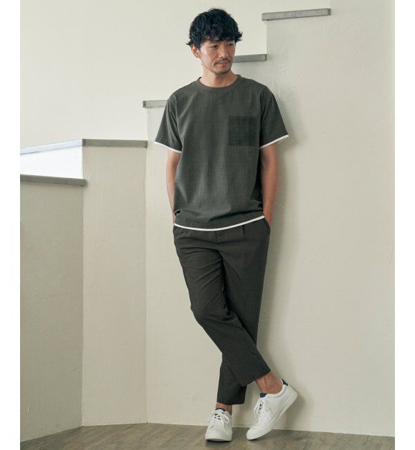 ikka「【セットアップ対応】イージーケアリネンライクシャツＴ」|シャツ・ブラウス|