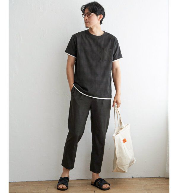 ikka「【セットアップ対応】イージーケアリネンライクシャツＴ」|シャツ・ブラウス|