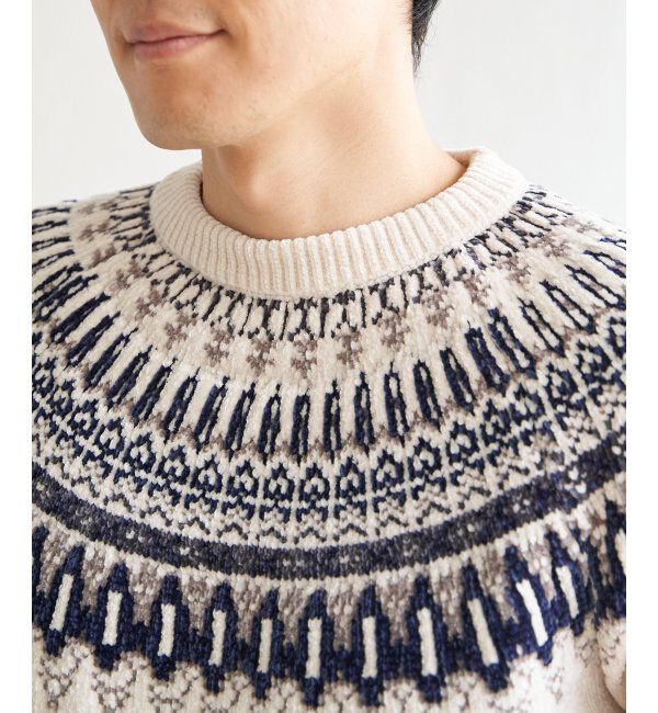 ikka「モール求心柄ニット」|プルオーバー|