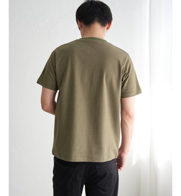 ikka「ライトダンボールジャカード襟ダブルフェイスTシャツ」|Tシャツ・カットソー|