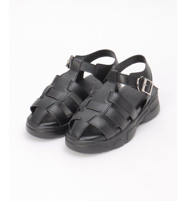 ikka「グルカ厚底サンダル」|その他|ブラック