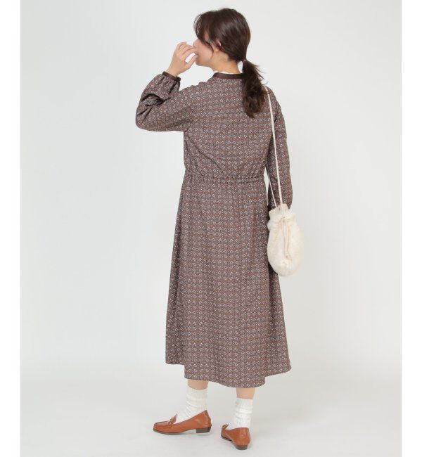 Lbc with Life「ダマスク柄配色ワンピース」|ワンピース|